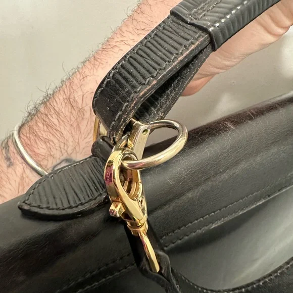 Fendi Black Leather Top-Handle Satchel with Embossed Medallion - Picture 7 of 15